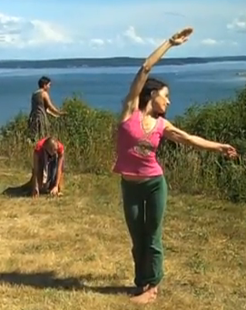 Image of dancers near the Pacific Ocean